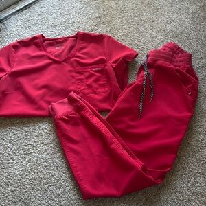 RED JAANUU SCRUB SET